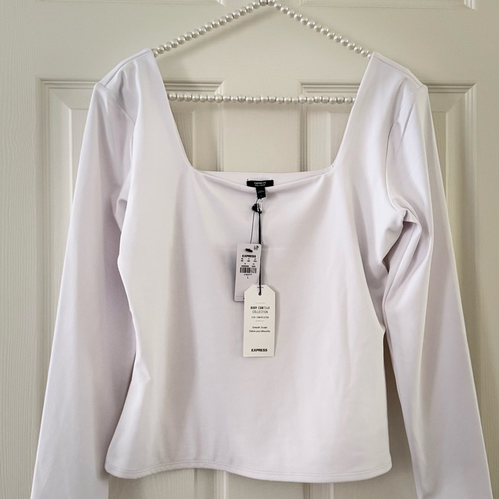 NEW. Express Square neck double layer long sleeve top. Body Contour Collection.